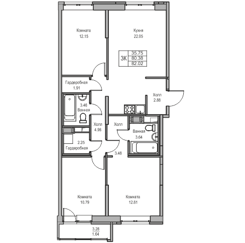 4-к eвро 82.02 м²