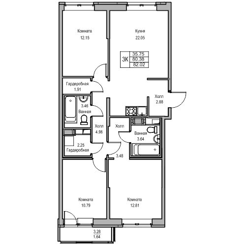 4-к eвро 82.02 м²